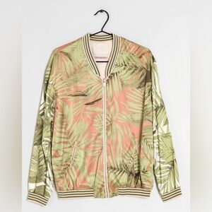 Scotch & Soda Maison Tropical Palm Print Lightweight Bomber Jacket- Med/Large